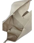 Beuteltasche Lupo Barcelona aus beigem Leder - 22x25x14 cm