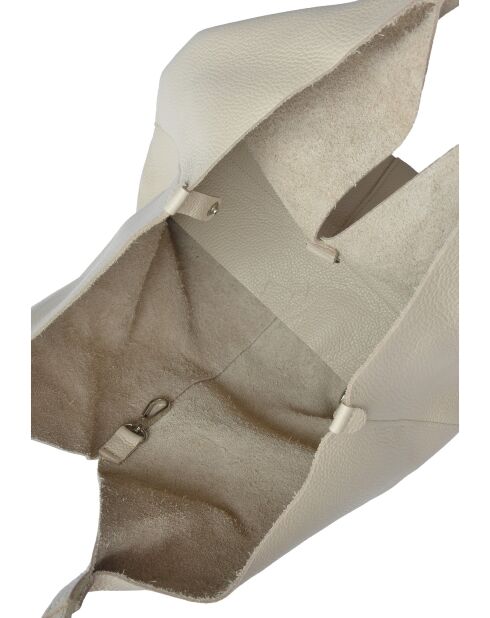 Beuteltasche Lupo Barcelona aus beigem Leder - 22x25x14 cm