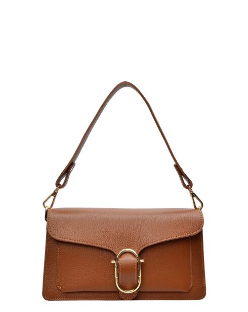 SBV 82 Schultertasche aus cognacfarbenem Leder - 14x25,5x9 cm