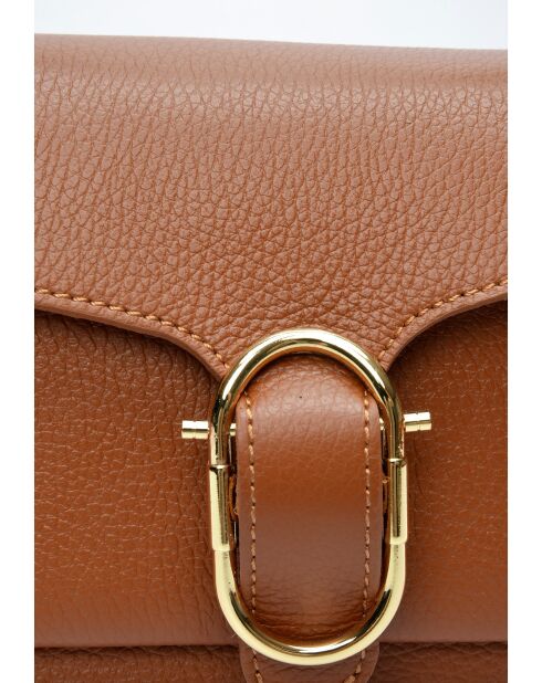 SBV 82 Schultertasche aus cognacfarbenem Leder - 14x25,5x9 cm