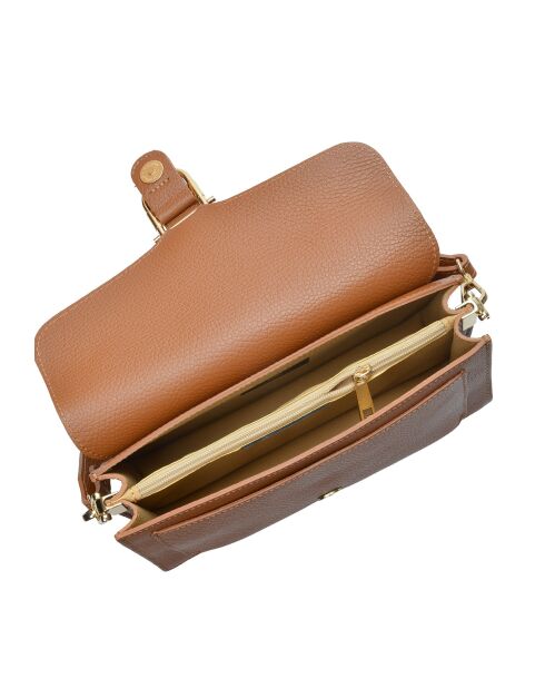 SBV 82 Schultertasche aus cognacfarbenem Leder - 14x25,5x9 cm