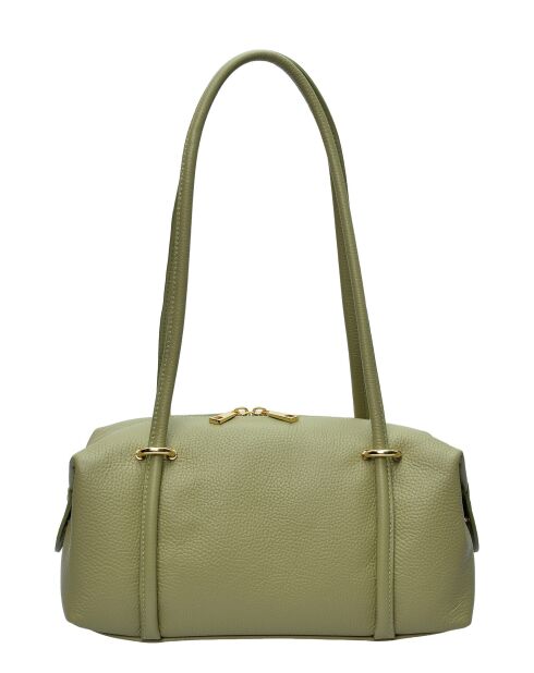 TSBV 51 pistachegroene leren schoudertas - 22x36x 12cm