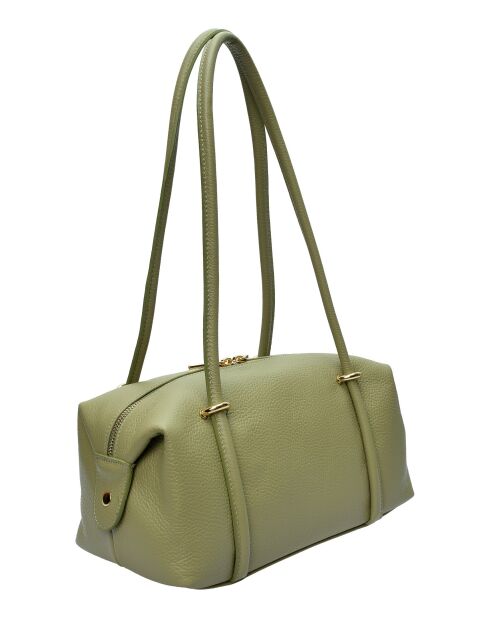 TSBV 51 pistachegroene leren schoudertas - 22x36x 12cm
