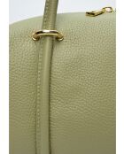 TSBV 51 pistachegroene leren schoudertas - 22x36x 12cm