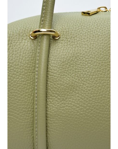 TSBV 51 pistachegroene leren schoudertas - 22x36x 12cm