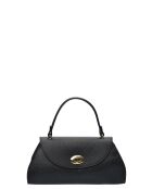 TSBV 55 Tragetasche aus schwarzem Leder - 15x30x9 cm