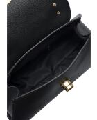 TSBV 55 Tragetasche aus schwarzem Leder - 15x30x9 cm