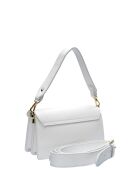 SBV 82 weiße Schultertasche aus Leder - 14x25,5x9 cm