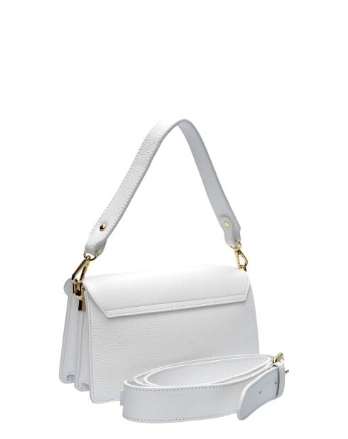 SBV 82 weiße Schultertasche aus Leder - 14x25,5x9 cm