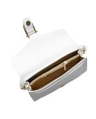 SBV 82 weiße Schultertasche aus Leder - 14x25,5x9 cm