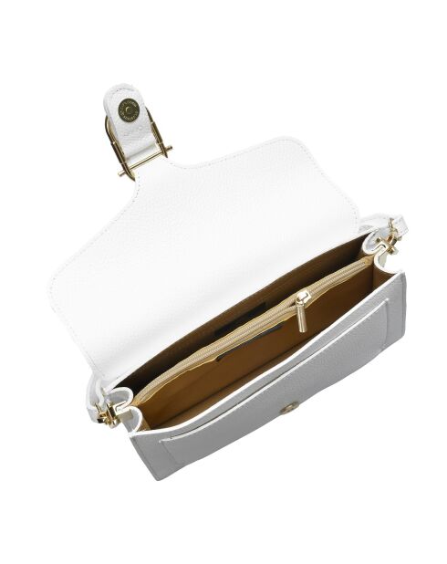 SBV 82 weiße Schultertasche aus Leder - 14x25,5x9 cm