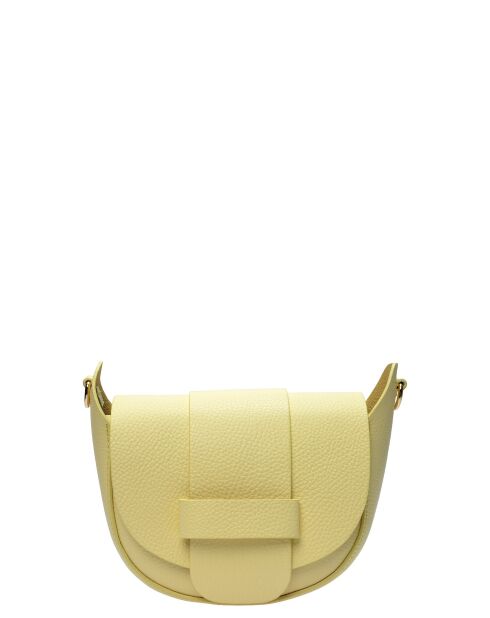 TSBV 54 gelbe Schultertasche aus Leder - 13x16,5x7 cm