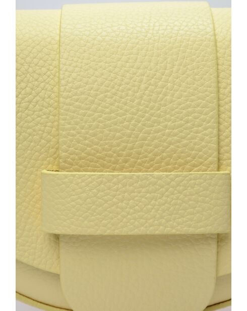 TSBV 54 gelbe Schultertasche aus Leder - 13x16,5x7 cm