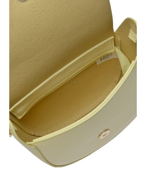 TSBV 54 gelbe Schultertasche aus Leder - 13x16,5x7 cm