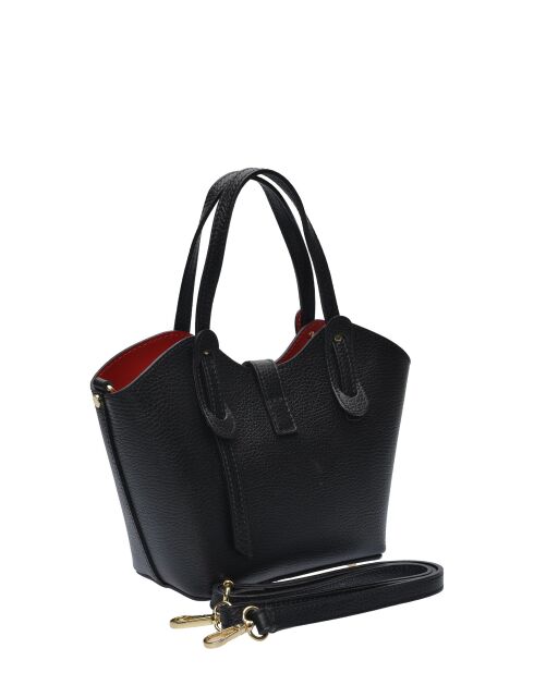 SBV 60 Tragetasche aus schwarzem Leder - 16x20x9 cm