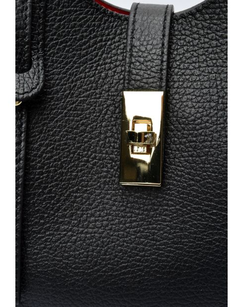 SBV 60 Tragetasche aus schwarzem Leder - 16x20x9 cm