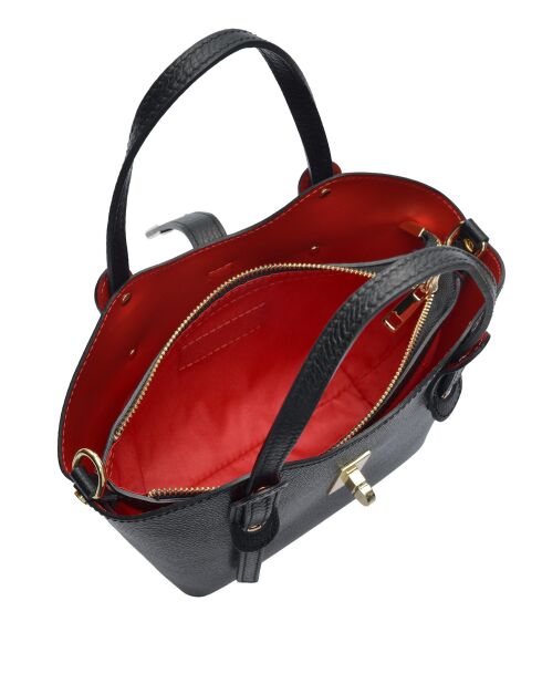 SBV 60 Tragetasche aus schwarzem Leder - 16x20x9 cm