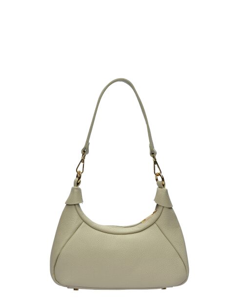 SBV 58 beigefarbene Lederhandtasche - 13x26x8 cm