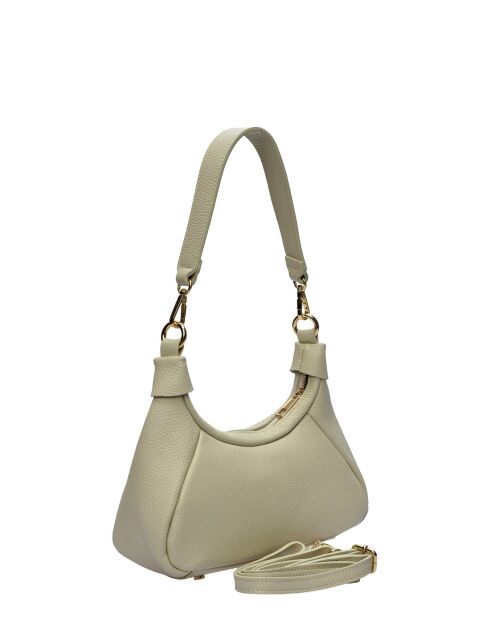 SBV 58 beigefarbene Lederhandtasche - 13x26x8 cm