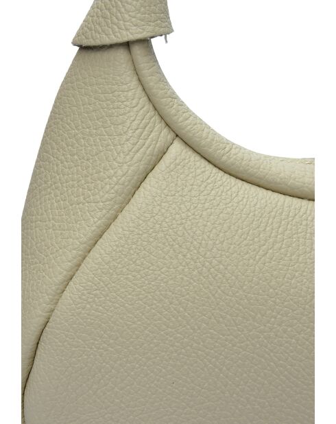 SBV 58 beigefarbene Lederhandtasche - 13x26x8 cm