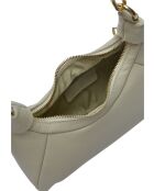 SBV 58 beigefarbene Lederhandtasche - 13x26x8 cm