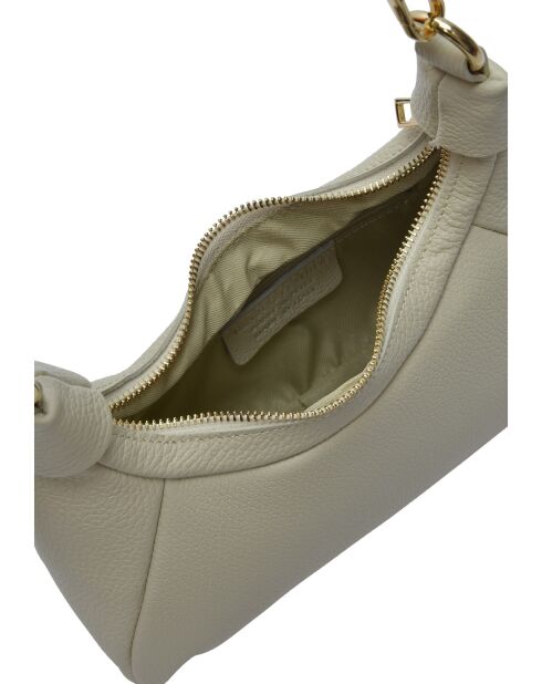 SBV 58 beigefarbene Lederhandtasche - 13x26x8 cm
