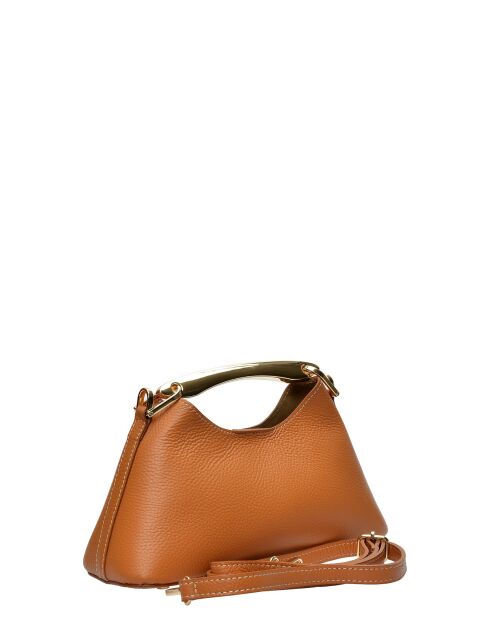 Borsa Moëtia in pelle cognac - 11,5x24x9,5 cm