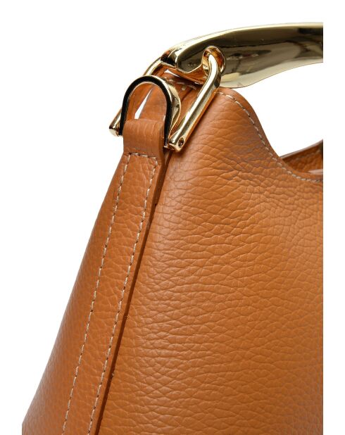 Borsa Moëtia in pelle cognac - 11,5x24x9,5 cm