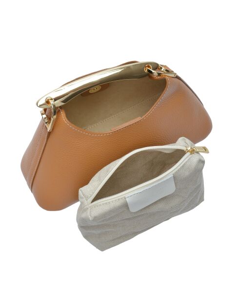 Borsa Moëtia in pelle cognac - 11,5x24x9,5 cm