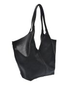 Sabrina Paris zwarte leren hobotas - 22x25x14 cm