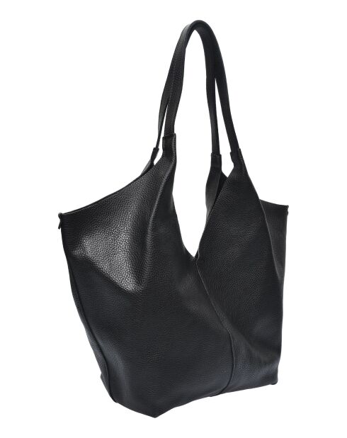 Sabrina Paris zwarte leren hobotas - 22x25x14 cm
