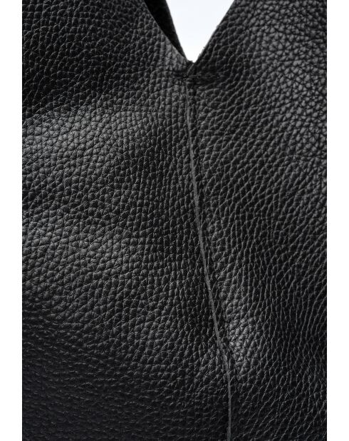 Sabrina Paris zwarte leren hobotas - 22x25x14 cm