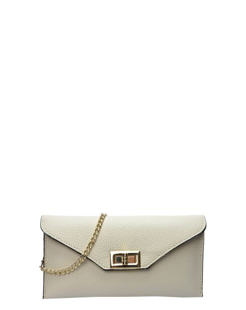 Sac bandoulière en cuir Thalie beige - 10x22x 1 cm