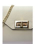 Schultertasche Thalie aus beigefarbenem Leder - 10x22x 1 cm