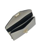 Schultertasche Thalie aus beigefarbenem Leder - 10x22x 1 cm