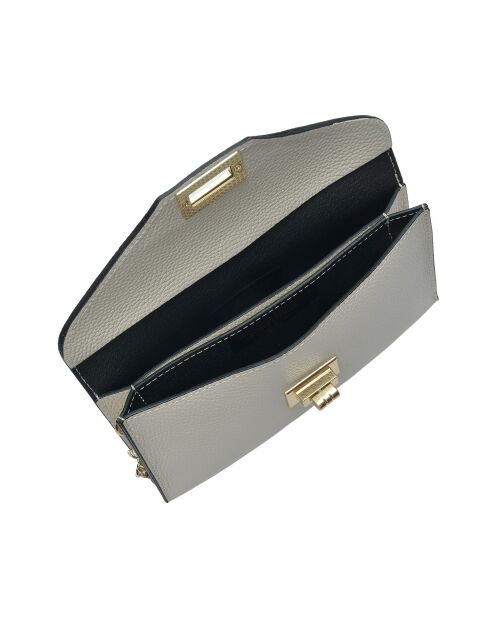 Sac bandoulière en cuir Thalie beige - 10x22x 1 cm