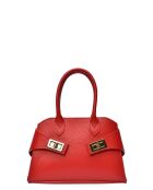 Bolso SBV 79 de piel roja - 16x22,5x5,5 cm