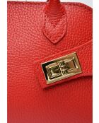 Bolso SBV 79 de piel roja - 16x22,5x5,5 cm