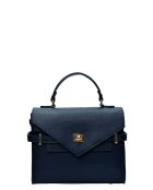 TSBV 56 dunkelblaue Lederhandtasche - 20x26,5x8,5 cm