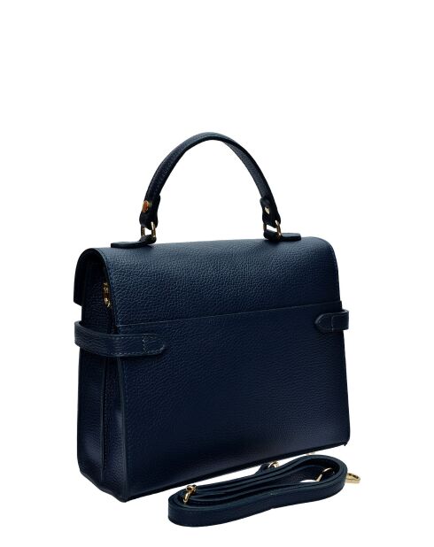 TSBV 56 dunkelblaue Lederhandtasche - 20x26,5x8,5 cm