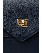TSBV 56 dunkelblaue Lederhandtasche - 20x26,5x8,5 cm