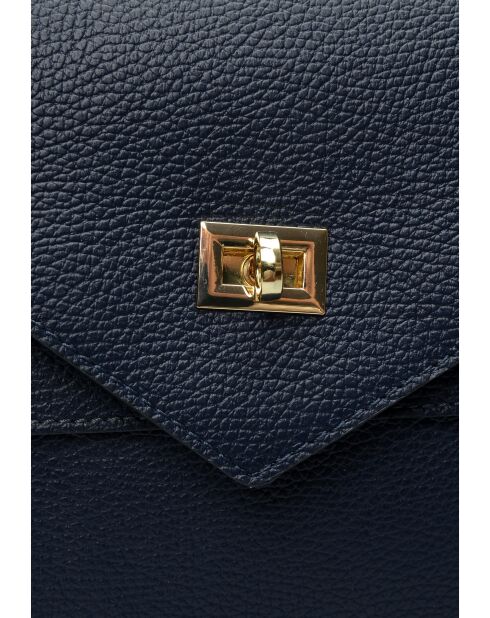 TSBV 56 dunkelblaue Lederhandtasche - 20x26,5x8,5 cm