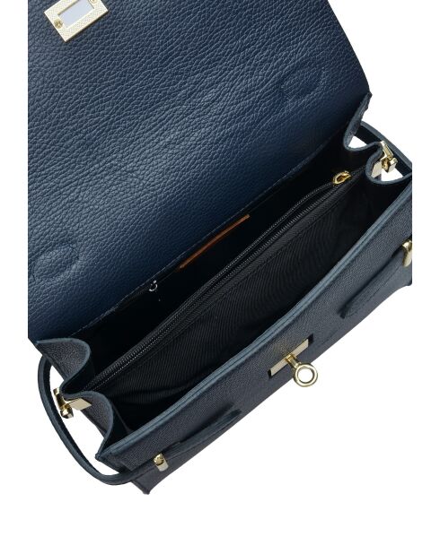TSBV 56 dunkelblaue Lederhandtasche - 20x26,5x8,5 cm