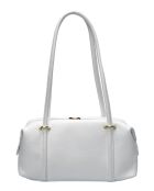 TSBV 51 weiße Schultertasche aus Leder - 13x30x12,5 cm