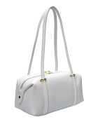 TSBV 51 weiße Schultertasche aus Leder - 13x30x12,5 cm
