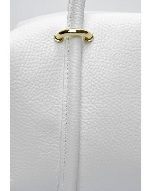 TSBV 51 weiße Schultertasche aus Leder - 13x30x12,5 cm