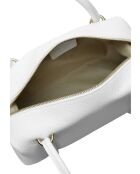 TSBV 51 weiße Schultertasche aus Leder - 13x30x12,5 cm