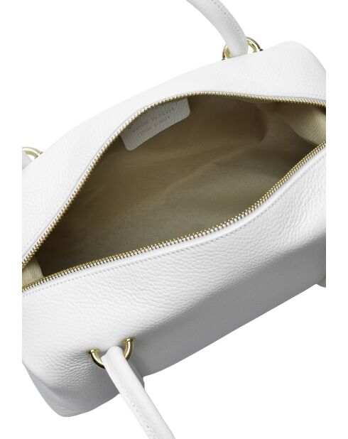TSBV 51 weiße Schultertasche aus Leder - 13x30x12,5 cm