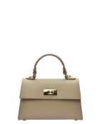 Bolso Sellenatela de piel color barro - 12,5x19,5x7,5 cm