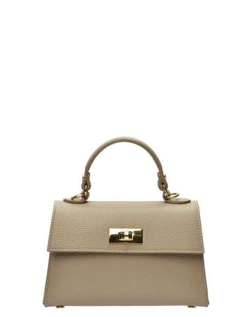 Bolso Sellenatela de piel color barro - 12,5x19,5x7,5 cm